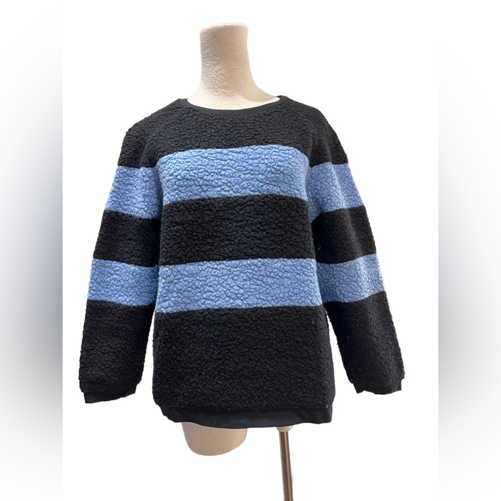 Tibi New York Back Zip Chunky Color Block Pullover Sweater Wool Blend XS